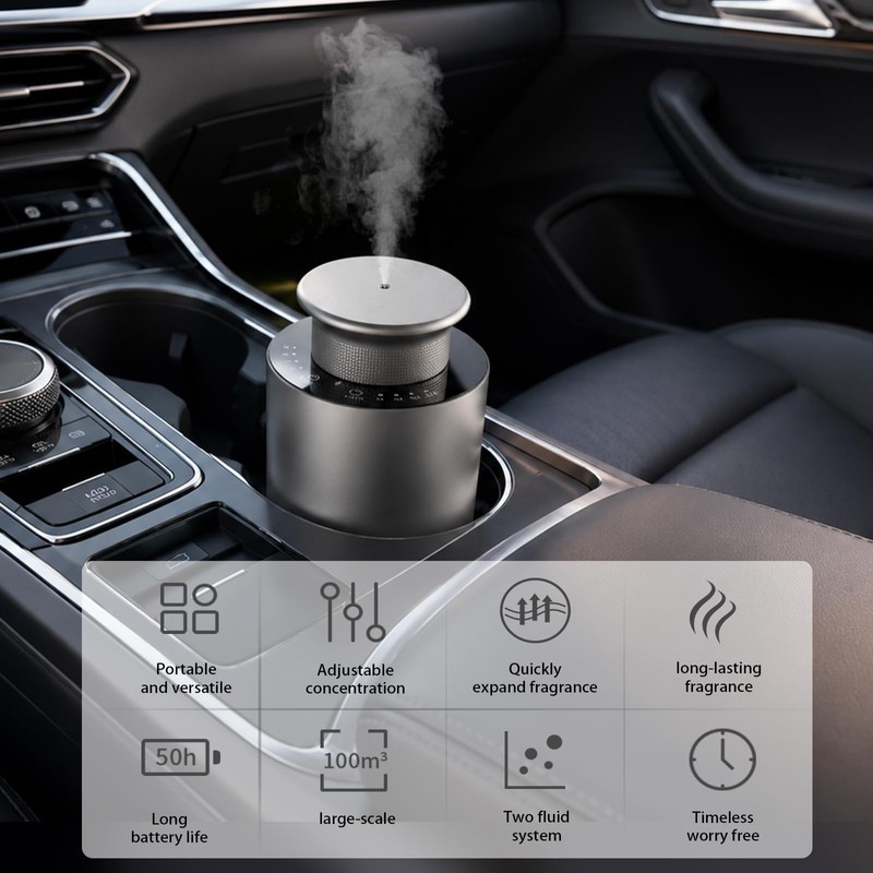 Waterless Essential Oil Diffuser for Car & Home,Rechargeable Hotel Scent