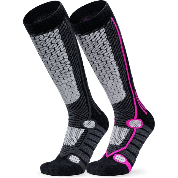 TSLA Men and Women Winter Ski Socks, Calf Compression Snowboard