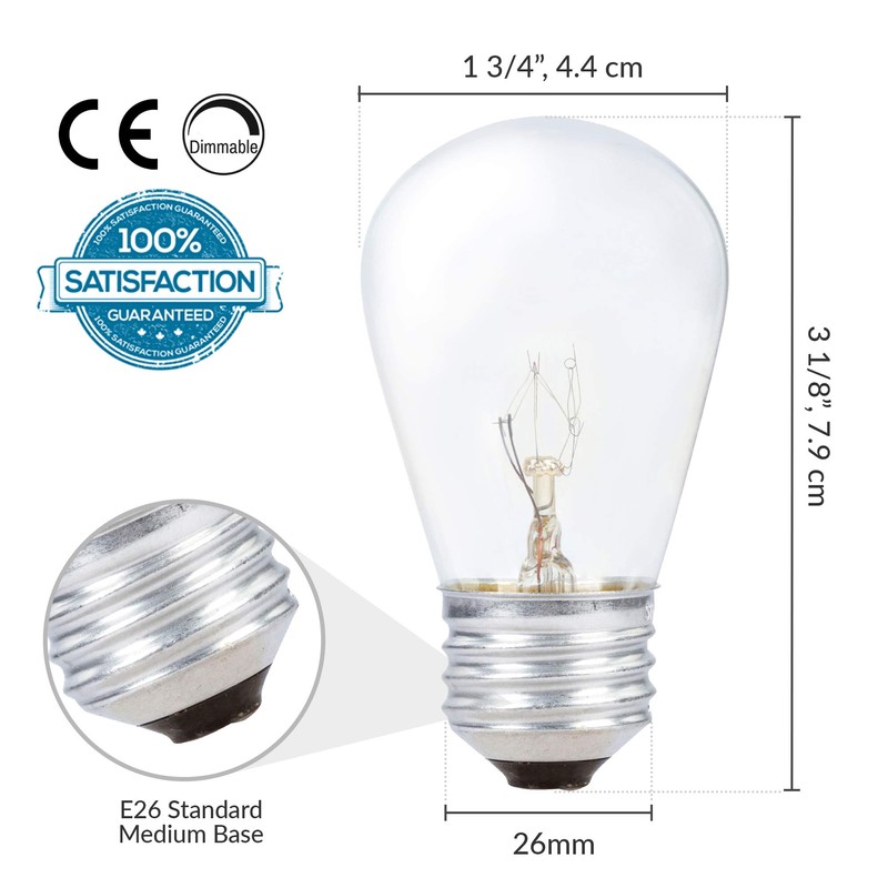 Simba Lighting String Light Outdoor S14 Replacement Bulb 11W E26