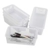 Kiddream 6 Packs Mini Plastic Basket, Office Desktop Basket, White