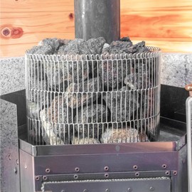 FUNKS Sauna Stone Basket Holder Cage Stoves Stainless (22cm)
