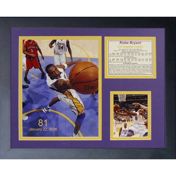 Legends Never Die "Kobe Bryant 81 Point Game Framed Photo Collage, 11 x 14-Inch,12341U