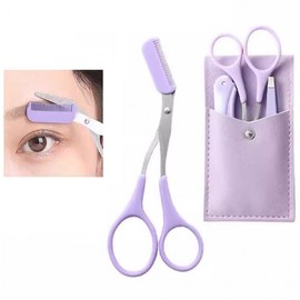 Neat Eyebrow Grooming Tool: Comb, Scissors, Tweezers, Blade Set 3ea