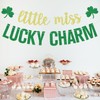 Little Miss Lucky Charm Banner, Clover Baby Shower Sign, Lucky