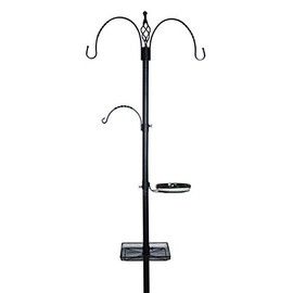 Gardman BA08015 Bird Feeding Station 2 Hook Square Tray, Matte Black