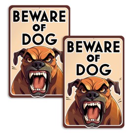 Beware of Dog Sign, 2 Pack 8x12 Aluminum Reflective No Trespassing Signs for Fence