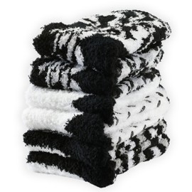 Tipi Toe - 3 pares de calcetines de microfibra antideslizantes para mujer, suaves, cómodos, coloridos, acogedores, Zebra Glam, 6-9