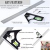 Combination Square 300mm(12") Adjustable Carpentry Square Stainless Steel Angle Ruler