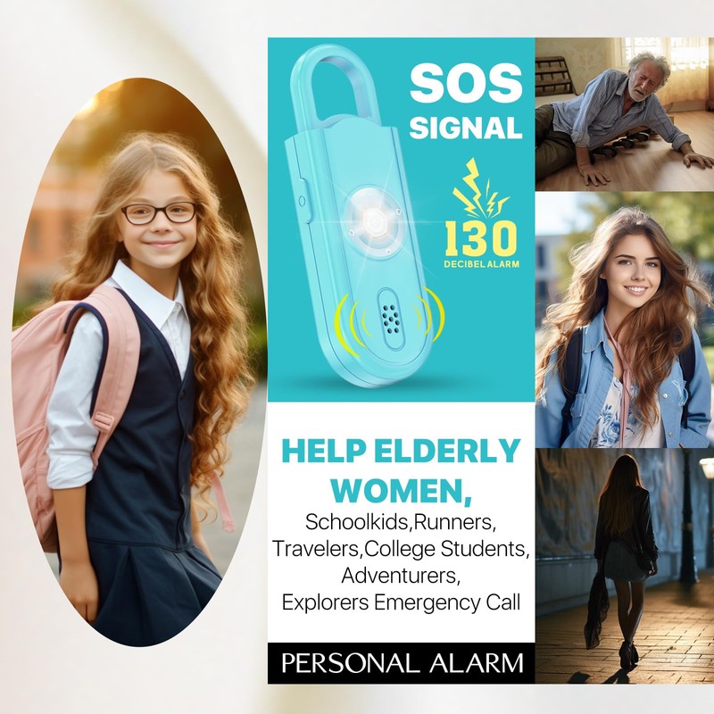 Personal Safety Alarm for Women Girls, 130dB Loud Siren +