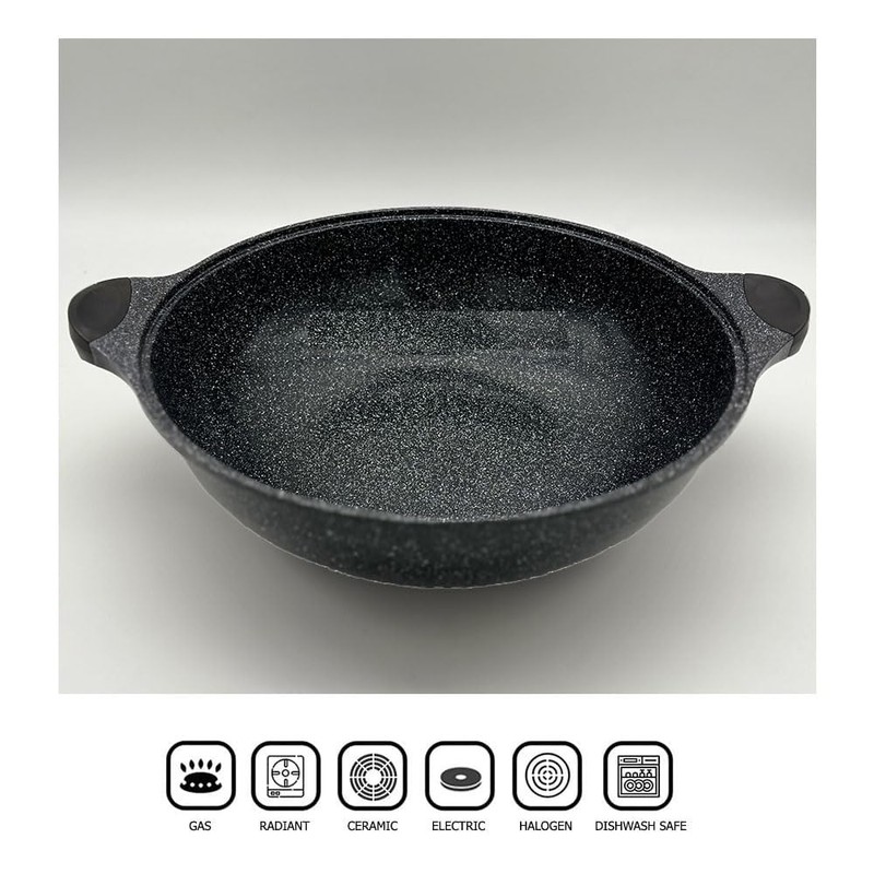 Dream Chef Non stick Marble Coated Two Handle Wok Pan