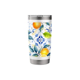 Summer citrus lemon orange Mediterranean art Stainless Steel Insulated Tumbler