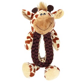 Dog Toy Plush Squeaky Rope Toys, Cute and with Squeaker for Inspire Interest (Giraffe)