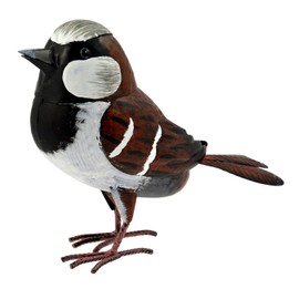 Supa Sparrow Garden Decoration , Metal Construction , Hand Painted Highly Detailed Lawn Ornament , Dimensions: Approx 31.5cm(L) x 12cm(W) x 22.5cm(H).