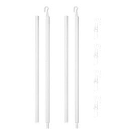 Fkereg 24 Inch Long Blind Wand Replacement with 5 Hook, 2 Pcs White Blind Sticks to Open Blinds, Vertical Blind Rod Replacement Parts, Curtain Opener Stick, Plastic Blind Tilt Wand for Window Shades