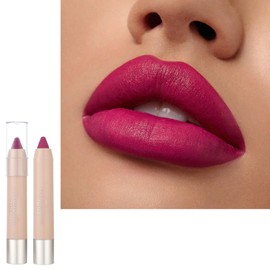 Matte Lipstick Lipliner 2 in 1 Set, Rose Purple Lipsticks, Cherry Lip Stick Long Lasting Color, Smooth Waterproof Lip Liner, High Pigmented Lip Pencil Set, Gift for Women