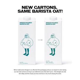 Minor Figures - Oat Milk - Standard - Barista Standard - 32 Oz - 6 Pack - Non Gmo - Plant Based - Vegan - Dairy Free - Shelf Stable - Unsweetened
