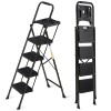 SEGAWE 4 Step Ladder Folding Step Stool with Wide Anti-Slip