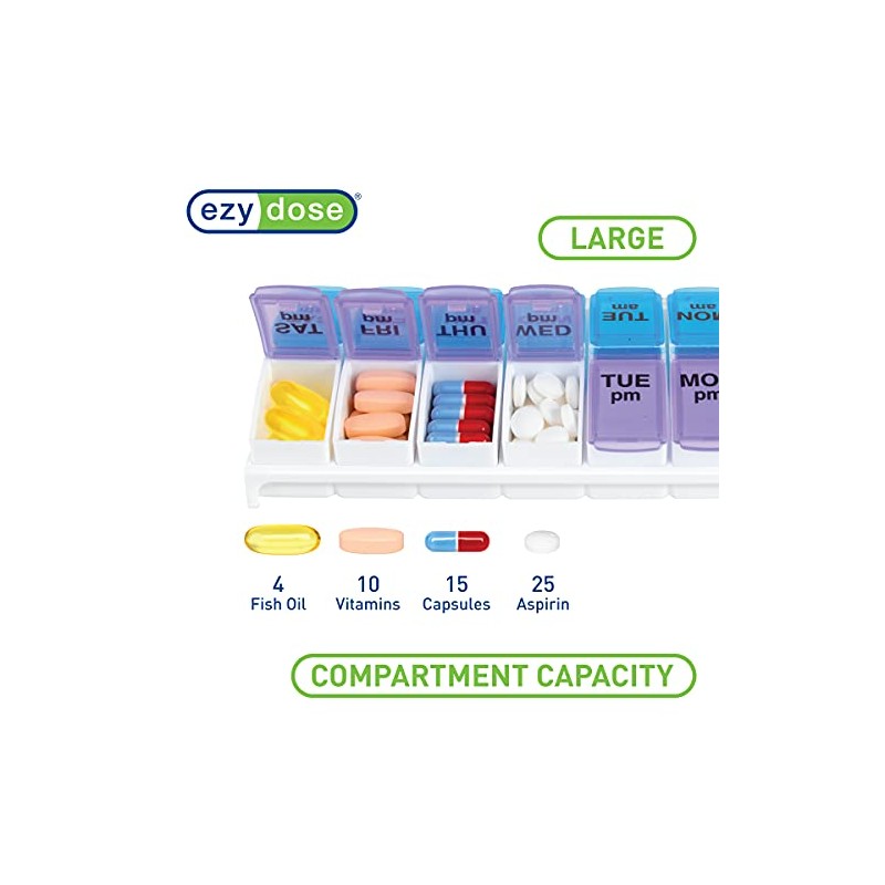 Ezy Dose Weekly AM/PM Pop-Out Pill Planner (Large)