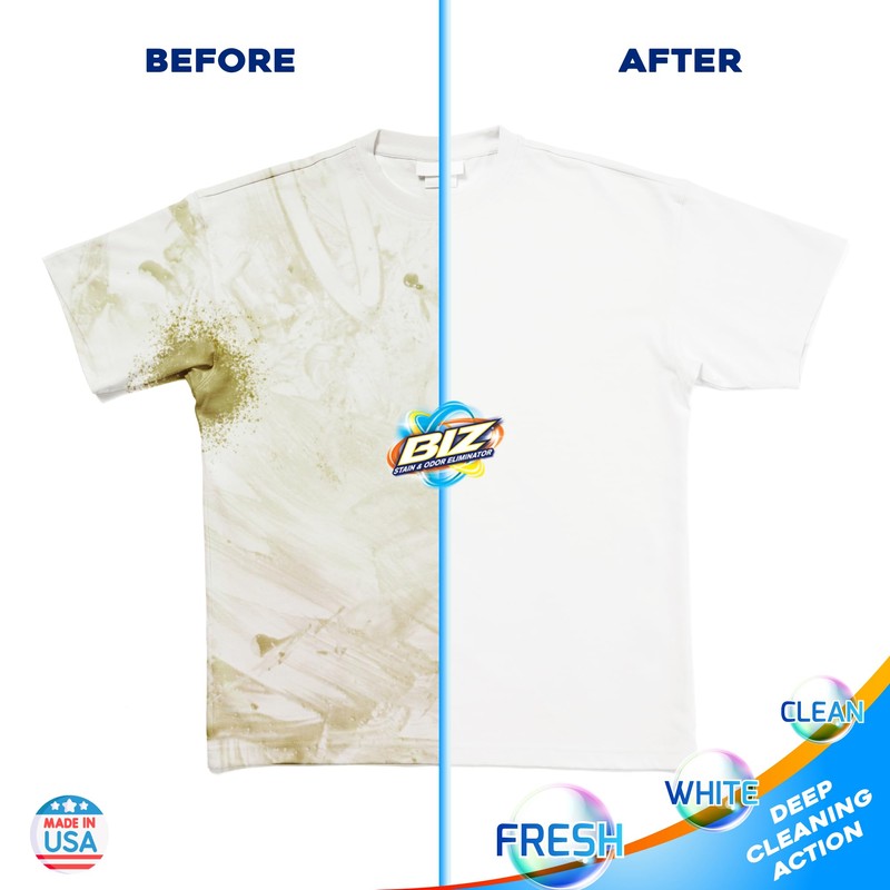 Biz Laundry Detergent Powder, Stain and Odor Eliminator for Tough