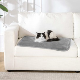 PETHUR Waterproof Dog Blankets for Medium Dogs, Medium Cat Blanket Washable for Couch Protection, Sherpa Fleece Dog Blanket Reversible, Grey, M