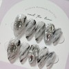 Smoke Veil Handmade Nail Tip - Long Stiletto / Smoke