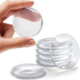 6 Pack Clear Wall Protector Door Stoppers – 2 Inch Self-Adhesive Rubber Door Knob Bumpers for Wall Protection