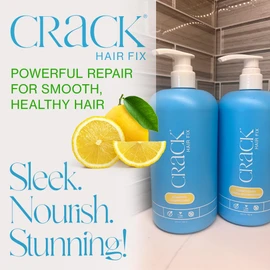 CRACK HAIR FIX Shampoo and Conditioner Set, 33.8 oz Each | Anti-Frizz Hair Products for Damaged Hair, Bond Repair, Curl Care, Humidity Control, and Color Protection