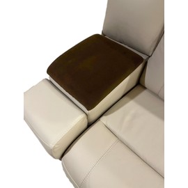 Car Console Covers Plus Made in USA Sofa Console Protector – Stylish Fleece Console Cover, Protects from Wear & Stains, Hides Damage (Brown)