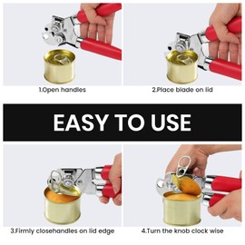 Tin Openers Can Opener 3-in-1 Stainless Steel Manual Tin Openers with Non-Slip Handle Can Openers Perfect Kitchen Tool