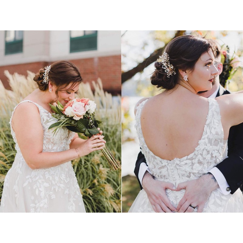 SWEETV Marquise Bridal Wedding Earrings for Brides Bridesmaids, Crystal Cubic