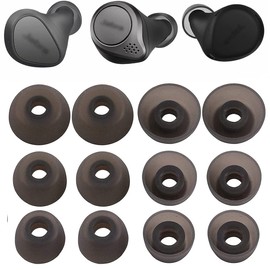 Silicone Ear Tips Replacement for Jabra Elite 3/7 Pro/75t, JNSA Compatible Earbuds Tips, 6 Pairs SML Black