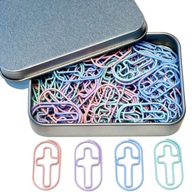 Cute Paper Clips, 60PCS Cross Shaped Paper Clips Bookmarks Bible Study Supplies, Christian Journaling Supplies for Women Men Christian, Back to School Supplies Stuff Gifts