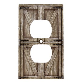 Top Brass Rustic Farmhouse Barndoor Electrical Cover Wall Plate - Single Switch, Double, Rocker, Outlet (Outlet)