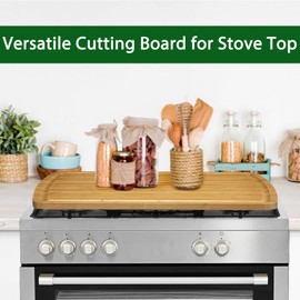30 x 20 Extra Large Cutting Board, Bamboo Stove Top Cover, Over the Sink Cutting Board with Juice Groove, Heavy Duty Charcuterie Board for Kitchen