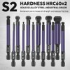 Saipe 12pcs Ball End Hex Bit Set, 75mm/3" Length Ball