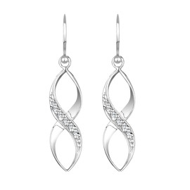 Elli Earrings Ladies Ear Hanger Spiral Infinity Delicate with Crystals 925 Sterling Silver