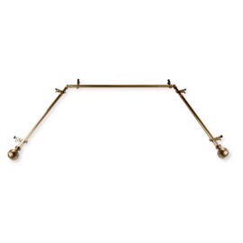 Rod Desyne ABay-84-4 13/16" Arman Bay Window Curtain Rod, 78-144", Antique Brass