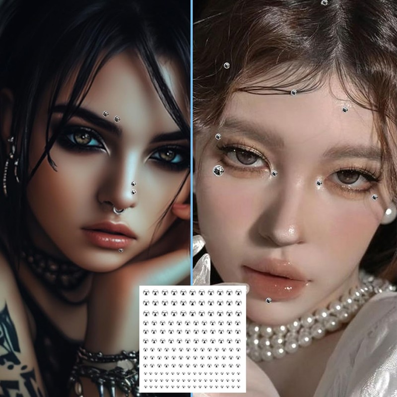 NOPKESV Pack of 3 Lip Studs, Fake Nose Studs, Eyebrow