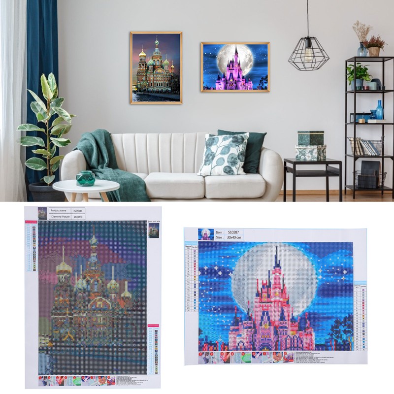 DIY Diamond Painting Kit Castle Embroidery Arts Craft Picture for