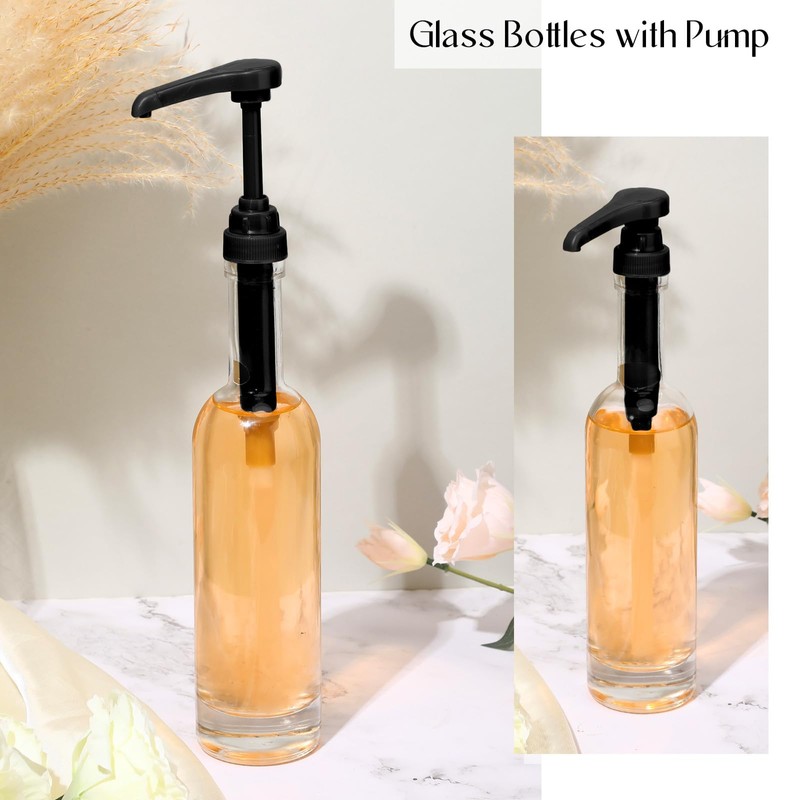 Baderke 8 Pack Glass Coffee Syrup Dispenser Bottles for Bar,