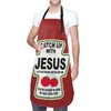 Granbey Christmas Apron Funny Text Catch Up With Jesus Christian