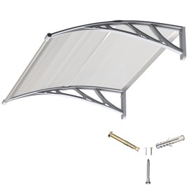 Awning for Door Entrance,40x48 inches Window Awnings for Doors Canopy Polycarbonate Cover Patio Door Awning UV Rain Snow Sunlight Protection Hollow Shee