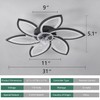 Ruibutrade 30inch Black Flower Modern CeilingFans with Lights, Low Profile