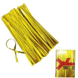 Twist Ties, 800pcs 4 In Metallic Twist Ties, Foil Twist Ties for Gardening Baking Party Gift Bags (Gold)