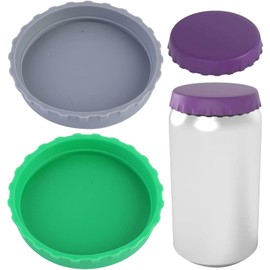 2 Pcs Green Silicone Coke Can Covers No Odor Leak-Proof Flexible Reusable Food Grade Leak Proof Protection Soda Silicone Can Lids for Kitchen Grey Disposable Cookware