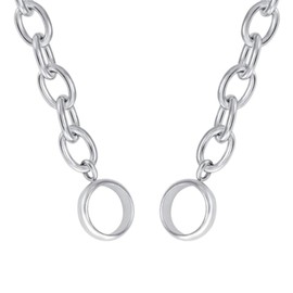 Quiges Women's Anchor Chain Stainless Steel without Connection Ring Opening and Pendant, Stainless Steel