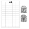 5 Sheets - 65 Labels Stickers Per Sheet, A4 White