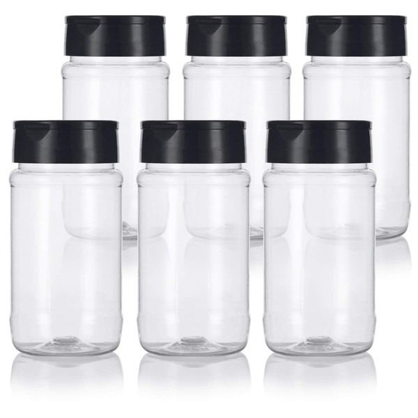 JUVITUS 8 oz/ 225 grams Clear PET Plastic Spice Bottle