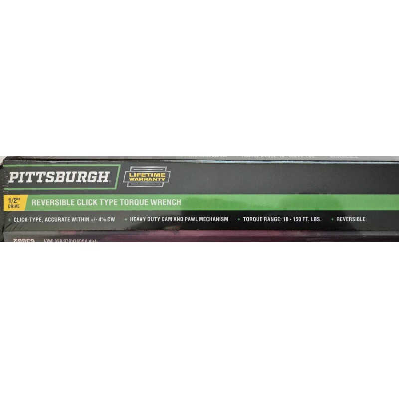 Pittsburgh Automotive Torque Wrench 1/2" Inch Snap Socket Professional Drive