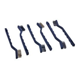Dapetz® 6-Pack Mini Wire Brush Set - 2 Nylon Brushes & 4 Brass Steel Brushes (175mm) for Cleaning, Crimping, Scratch Removal, Welding Slag, and Rust Treatment